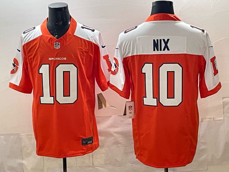 Men 2026 Denver Broncos #10 Nix Orange three generations Nike Limited NFL Jersey style 03
